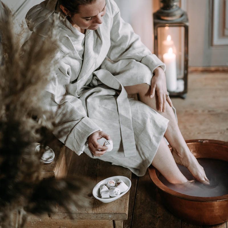 Orange foot bath tablets