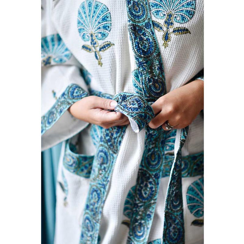 Aqua Shell Women's Waffle Bathrobe