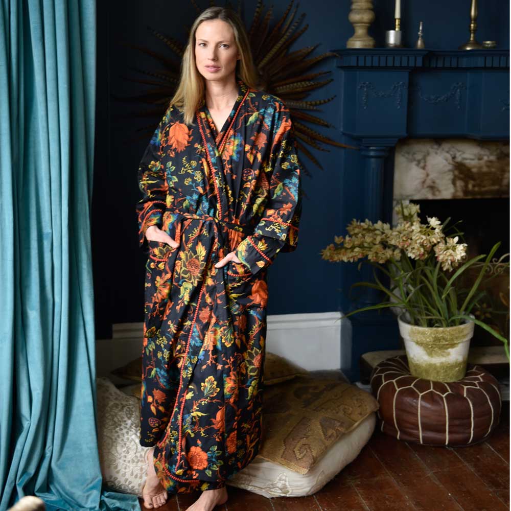 Burnt Orange women's kimono dressing gown