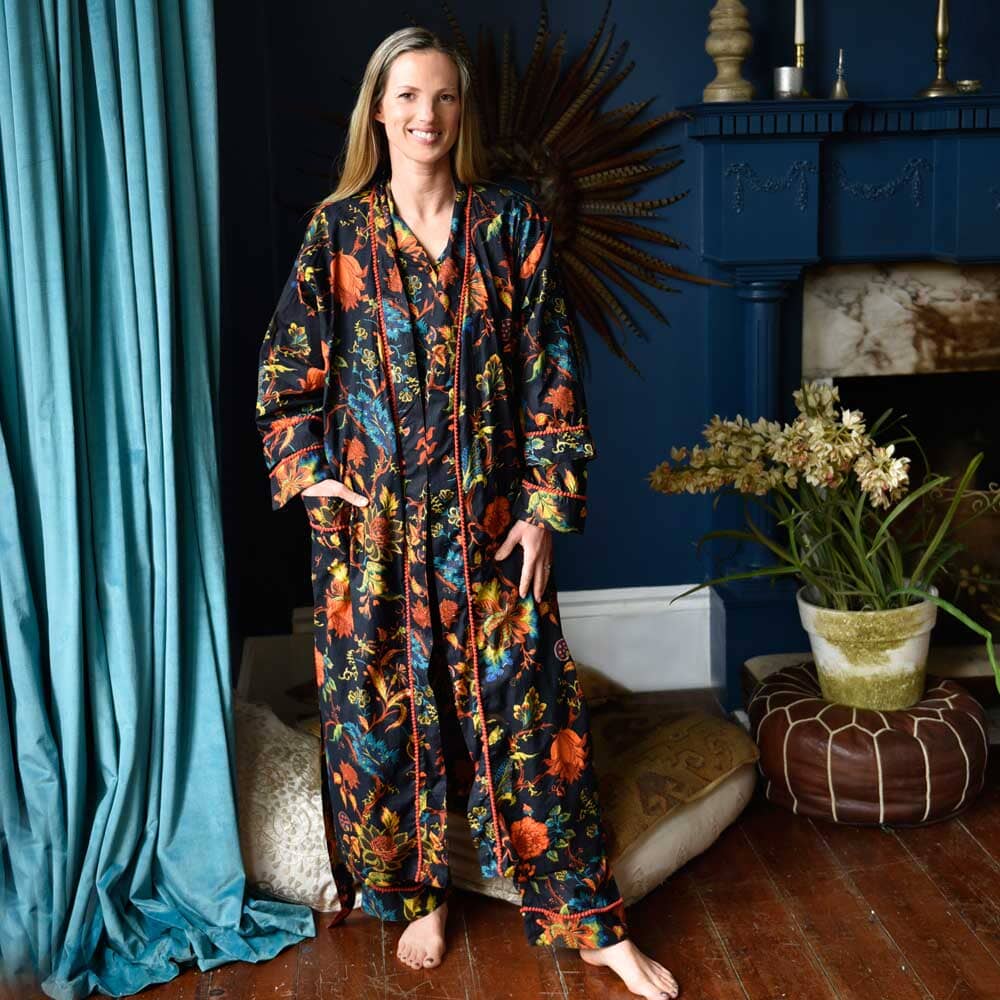 Burnt Orange women's kimono dressing gown