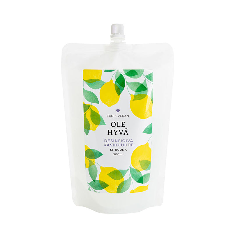 Disinfectant hand sanitizer Lemon refill bag 500 ml