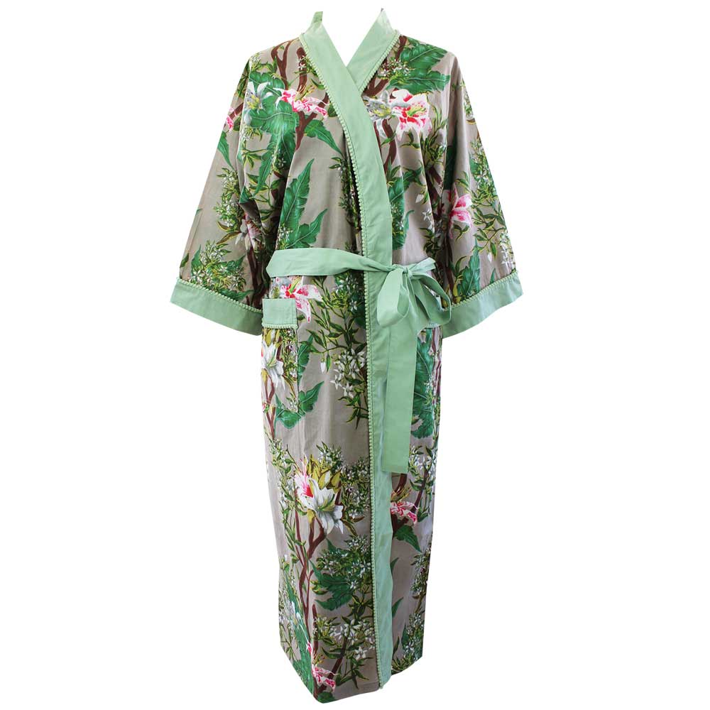 Grey Stargazer Lily dressing gown