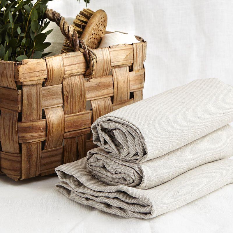 Finnish linen towel 45 x 45 cm, natural