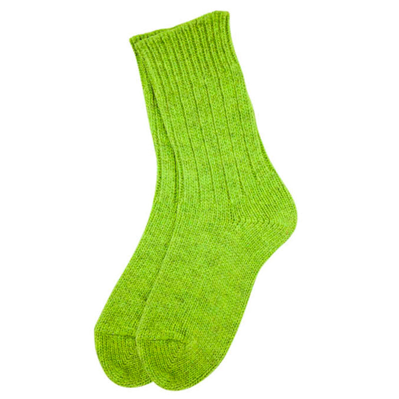Finnish wool socks lime green