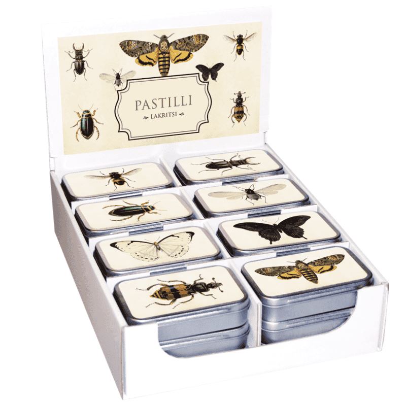 Licorice pastille box insects 
