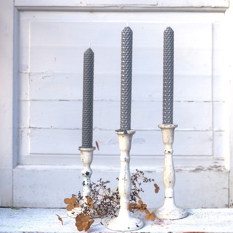 Beeswax candles - grey 4 pcs