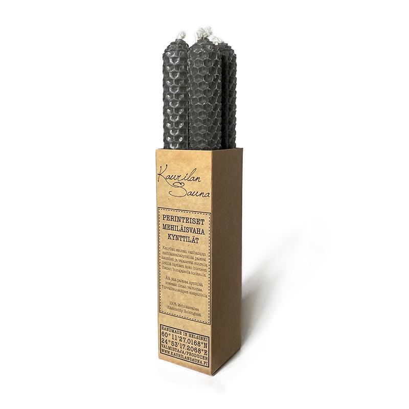 Beeswax candles - grey 4 pcs