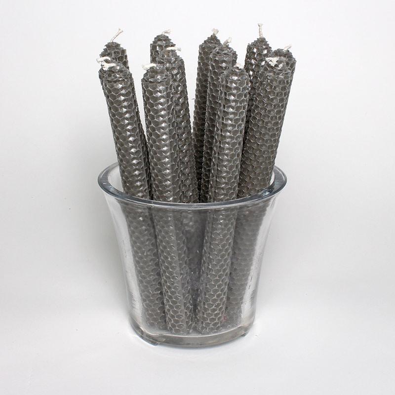 Beeswax candles - grey 4 pcs