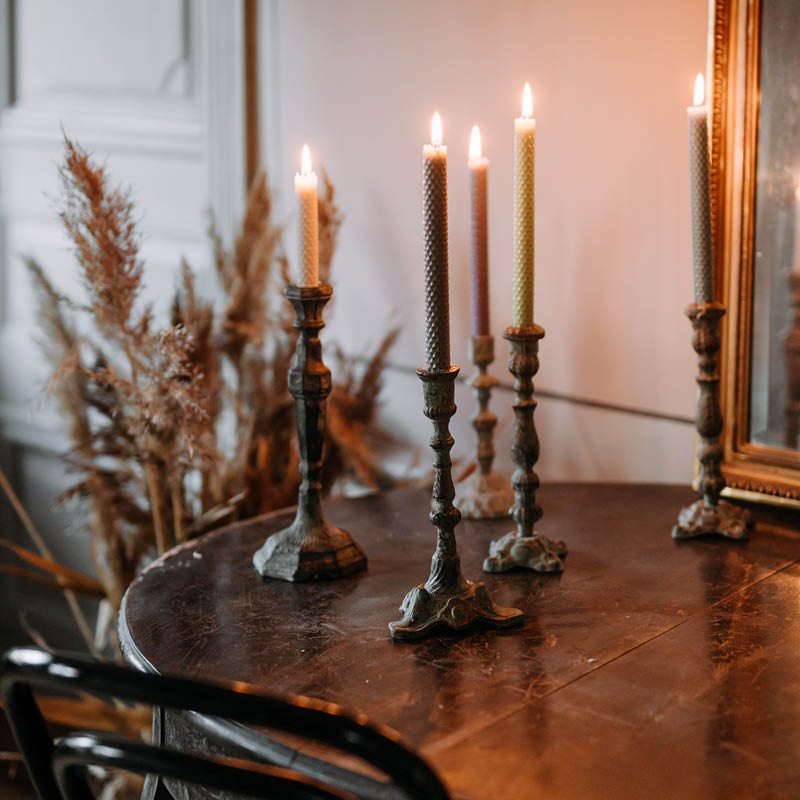 Mehiläisvahakynttilät - meripihka 4 kpl