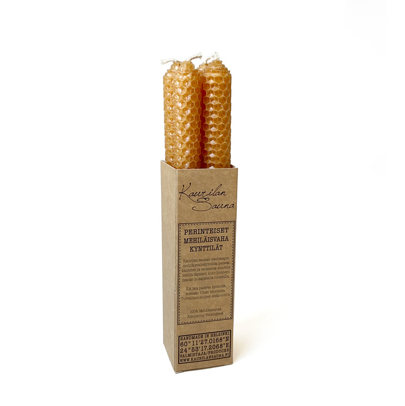 Beeswax candles - amber 4 pcs
