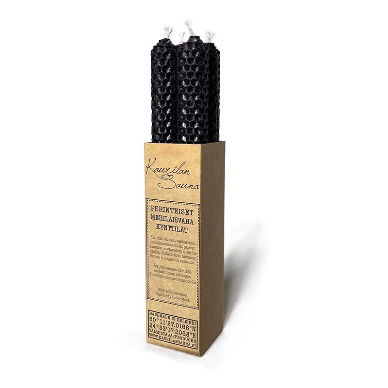 Beeswax candles - black 4 pcs
