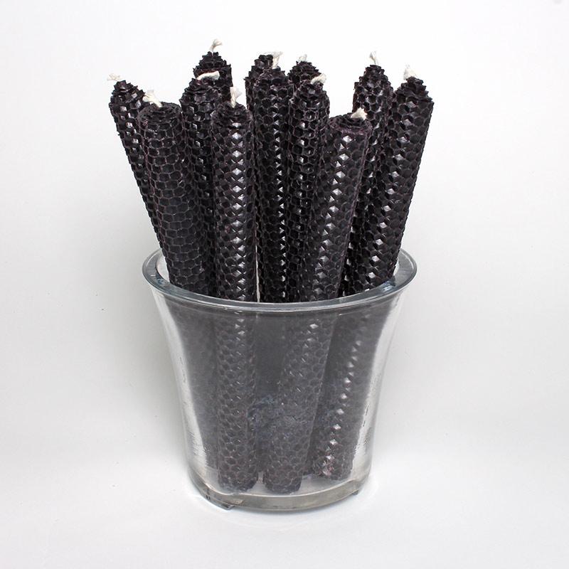 Beeswax candles - black 4 pcs