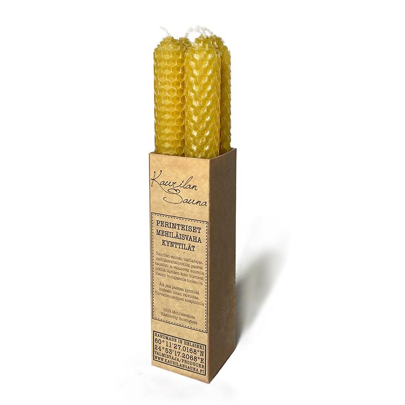 Beeswax candles - natural 4 pcs