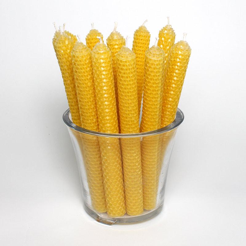 Beeswax candles - natural 4 pcs