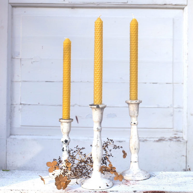 Beeswax candles - natural 4 pcs