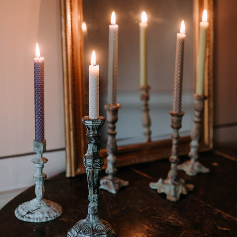 Beeswax candles - olive 4 pcs