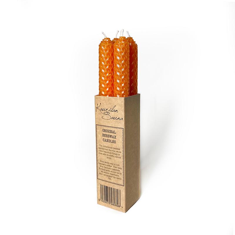 Beeswax candles - Orange 4 pcs