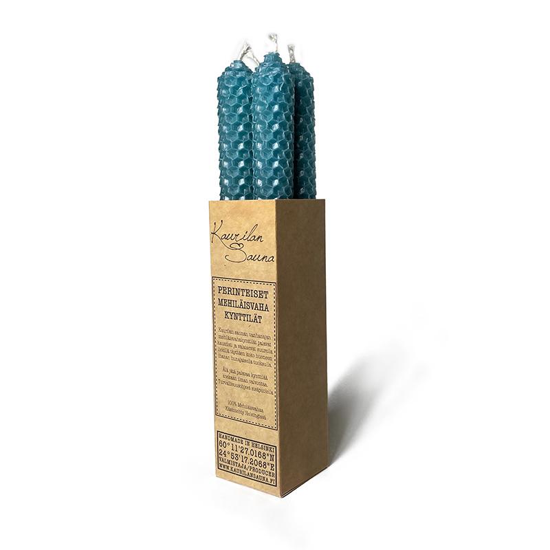 Beeswax candles - turquoise 4 pcs