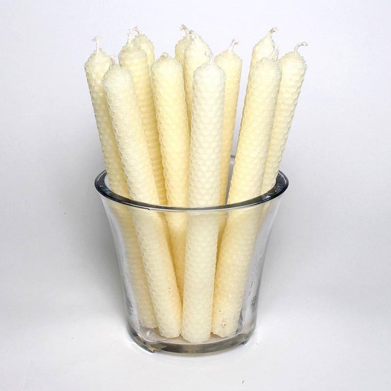 Beeswax candles - white 4 pcs