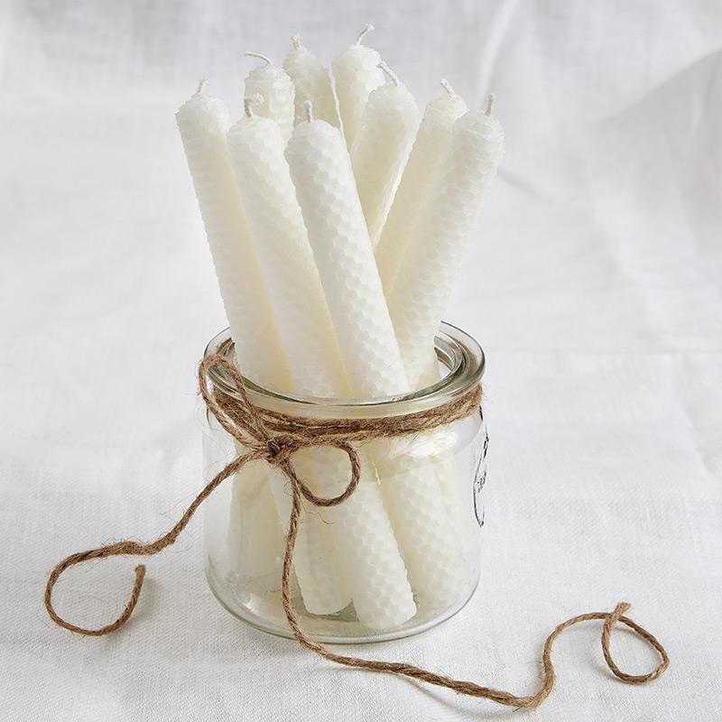 Beeswax candles - white 4 pcs