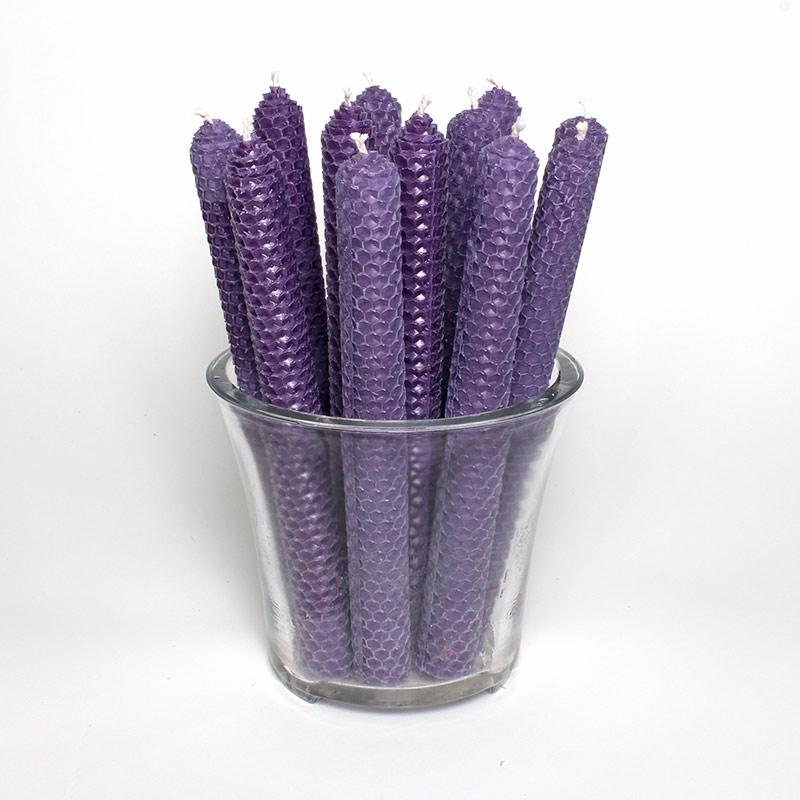 Mehiläisvahakynttilät - violetti 4 kpl