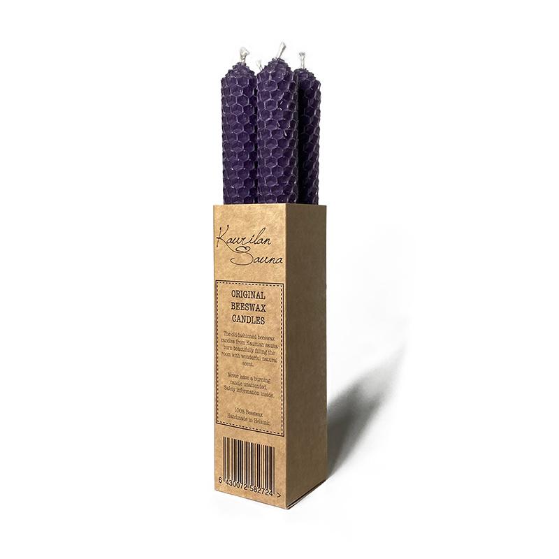 Beeswax candles - purple 4 pcs