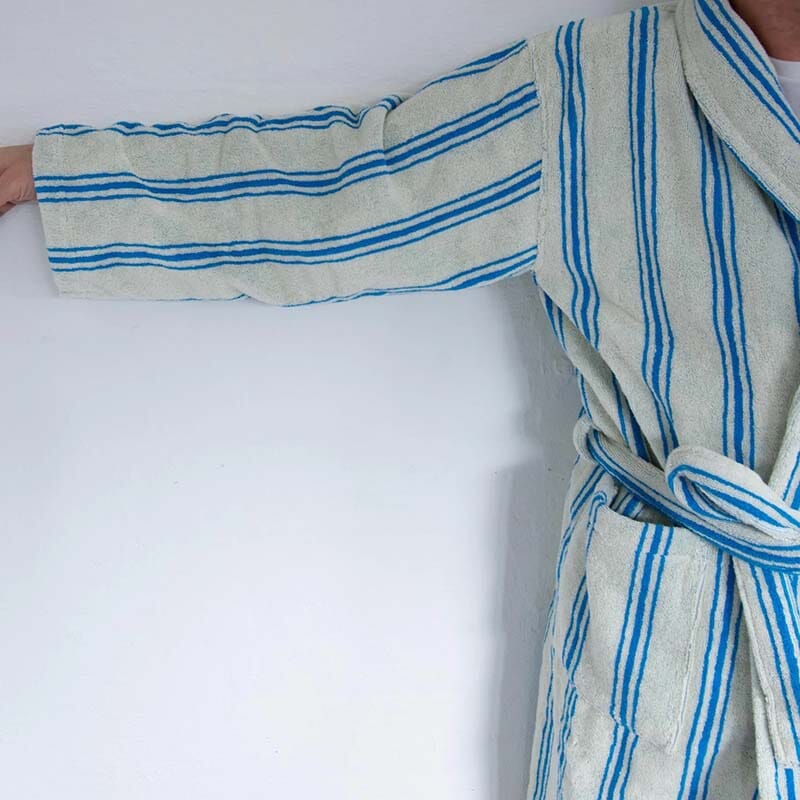 Organic cotton terry bathrobe - striped