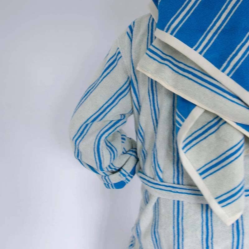 Organic cotton terry bathrobe - striped