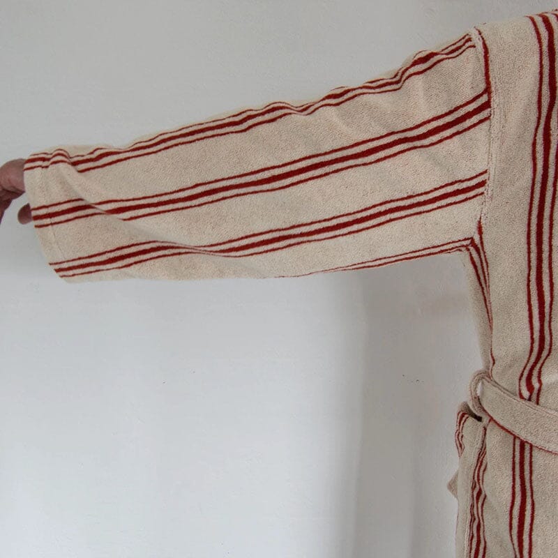 Organic cotton terry bathrobe - striped