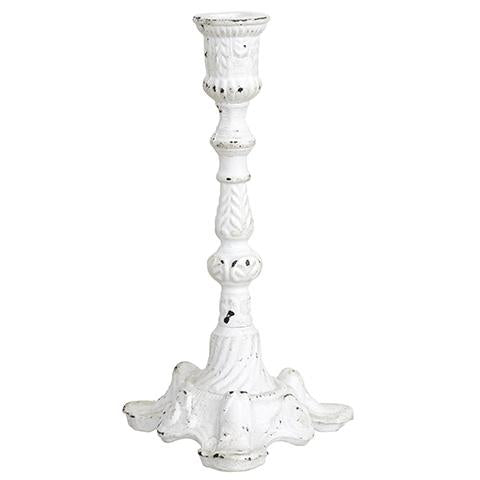 Nero cast iron candle holder 22 cm white