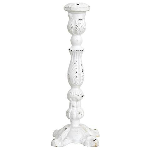 Nero cast iron candle holder 23 cm white
