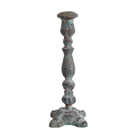 Nero cast iron candle holder 23 cm green
