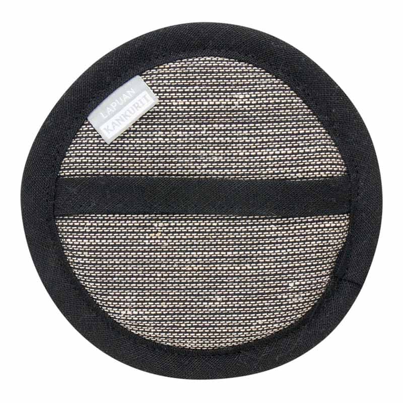 Onni, round washer black-linen 
