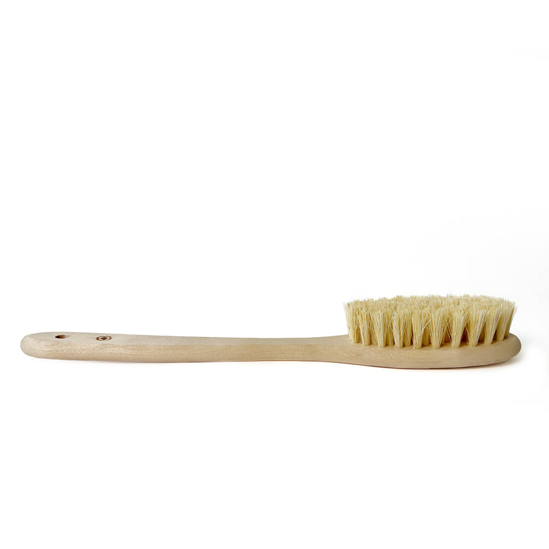 Long-handled brush, white fiber