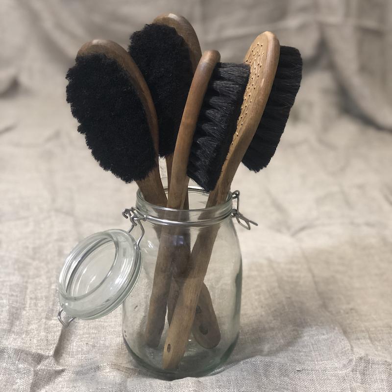 Long-handled tarred horsehair brush