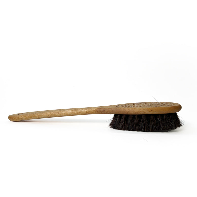 Long-handled tarred horsehair brush