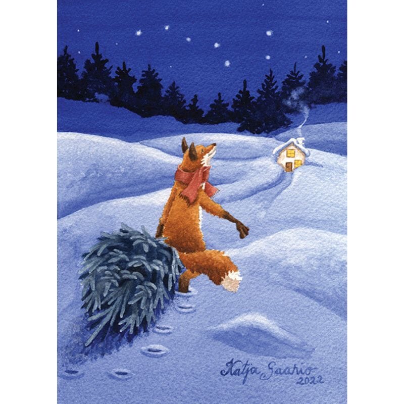 Postikortti - Joulukuusi kotiin