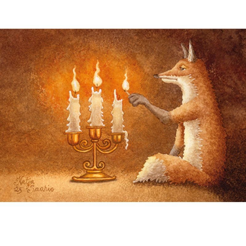 Postikortti - Kynttilöiden sytyttäminen