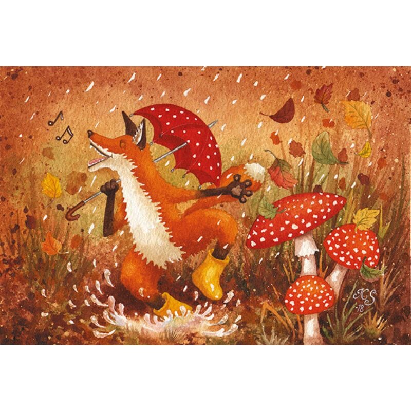 Postikortti - Singing in the rain