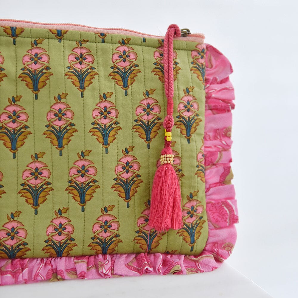 Toiletry bag - Green Quilted