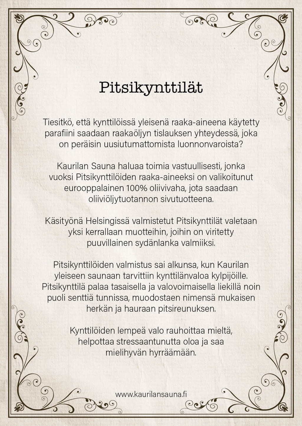 Tuotekortti - Pitsikynttilä - 6 kpl