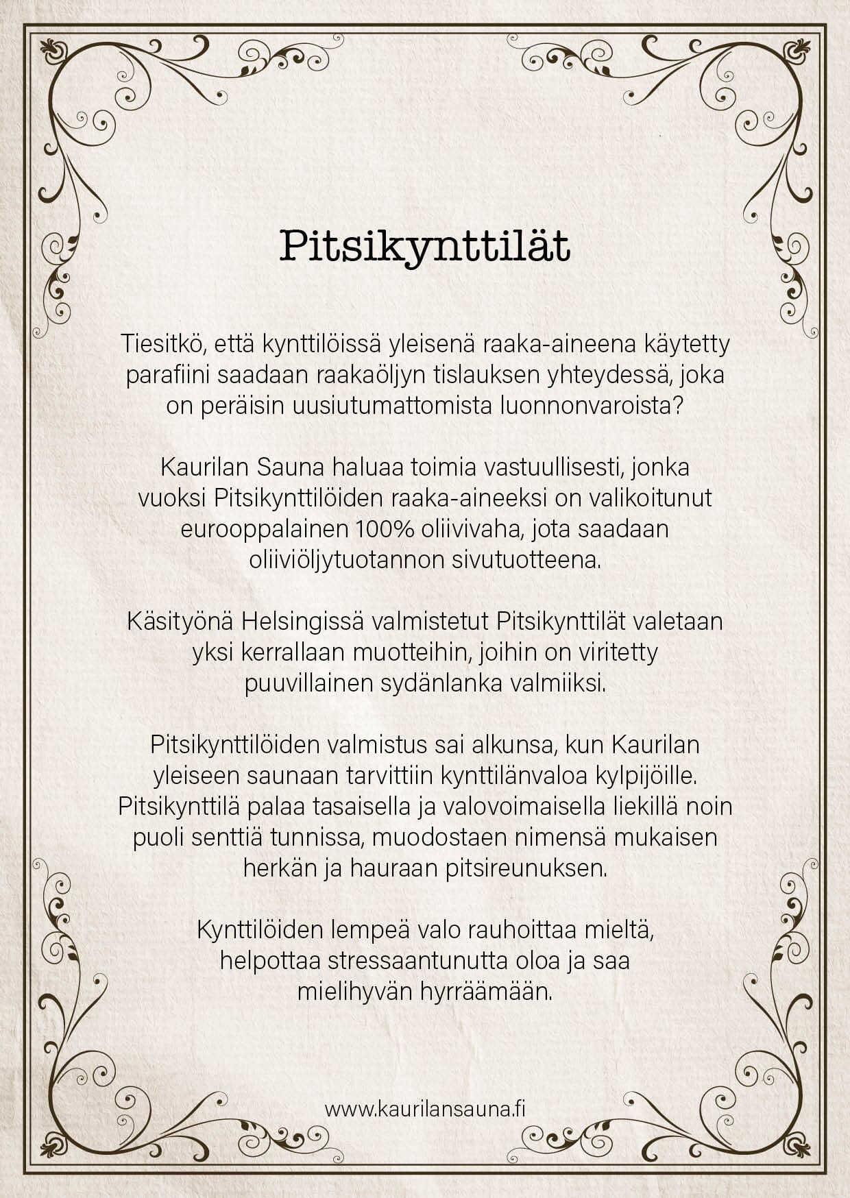 Tuotekortti - Pitsikynttilä - 6 kpl